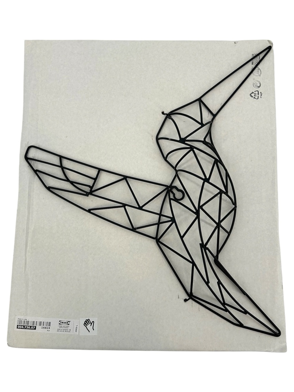 NEW IKEA VÄTTLÖSA Metal Hummingbird Wall Art Geometric Decor